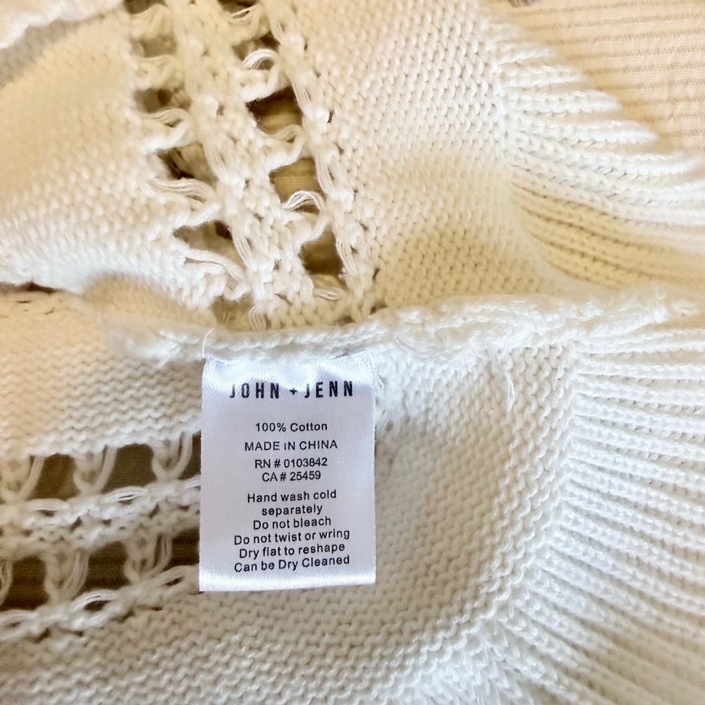 John + Jenn White Ruffle Sweater - Picture 4 of 5